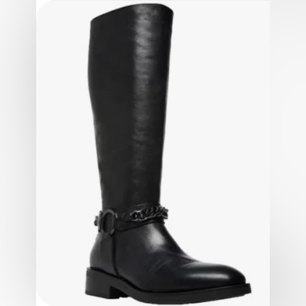 NWOB Steve Madden Quin Leather Chain Harness  Knee High Boots Size 11
